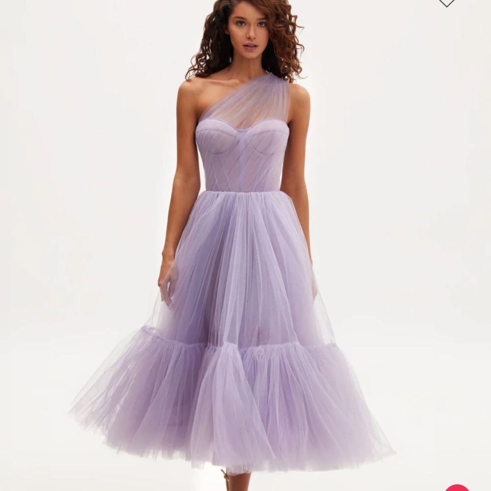 Milla Lavender One-Shoulder Cocktail Tulle Dress